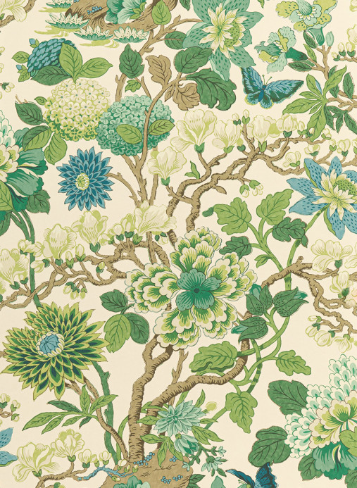 GP & J Baker Papier peint Magnolia - Emerald/ Teal