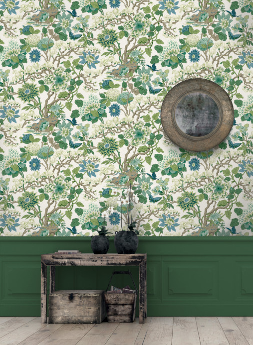 GP & J Baker Papier peint Magnolia - Emerald/ Teal