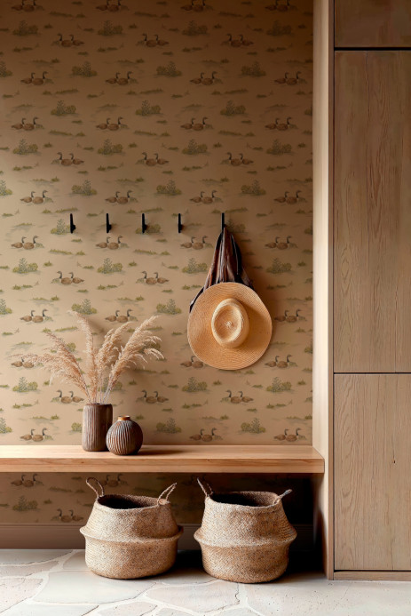 Coordonne Wallpaper Mallard Duck - Sage