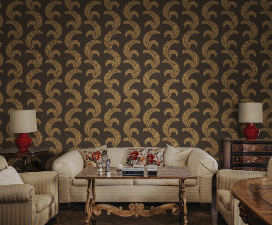 Sandberg Wallpaper Jasmine - Charcoal