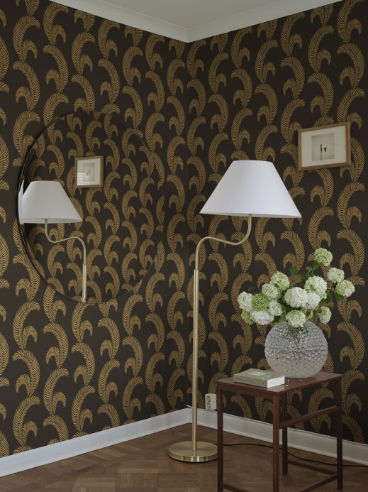 Sandberg Wallpaper Jasmine - Charcoal