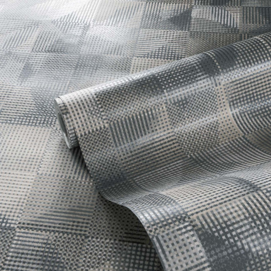 Clarke & Clarke Papier peint Impatto - Charcoal/ Linen