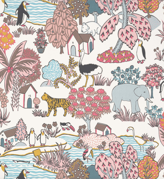 Little Greene Papier peint Animal Kingdom - Confetti