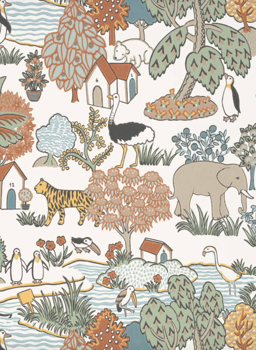 Little Greene Papier peint Animal Kingdom - Pea