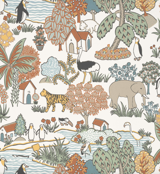 Little Greene Papier peint Animal Kingdom - Pea