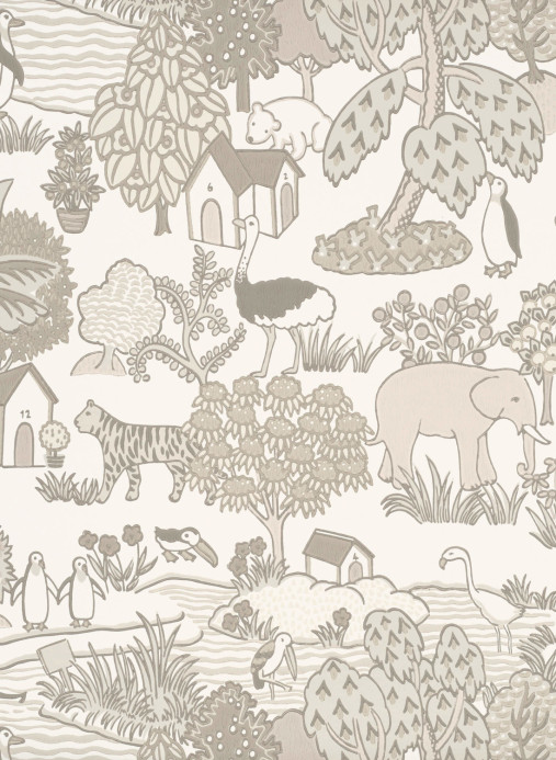 Little Greene Papier peint Animal Kingdom - Portland Stone