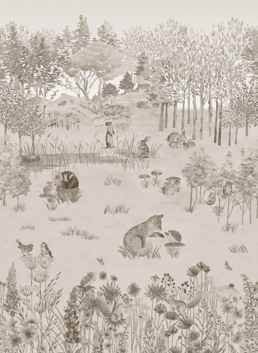 Little Greene Wallpaper Potter's Woodland - Stone