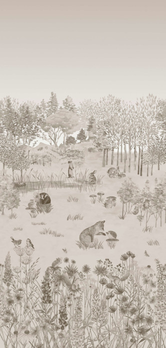 Little Greene Wallpaper Potter's Woodland - Stone