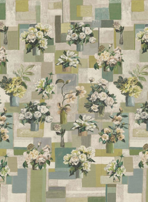 Designers Guild Wallpaper Celadon Vase Grasscloth - Celadon