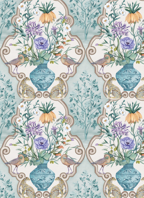 Osborne & Little Wallpaper Sundara - Aqua/ Violet