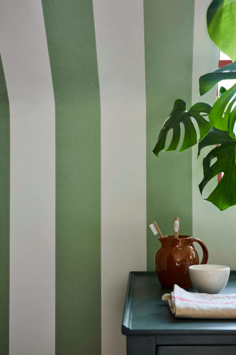 Little Greene Tapete Broad Stripe - Pea Green