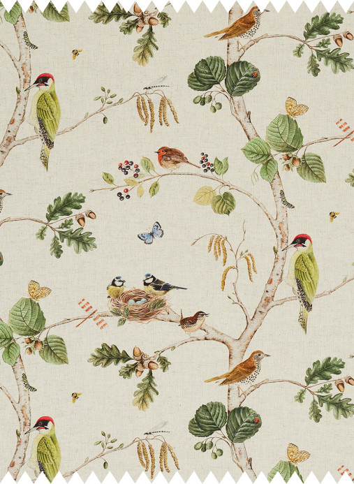 Sanderson Stoff Woodland Chorus - Linen/ Multi