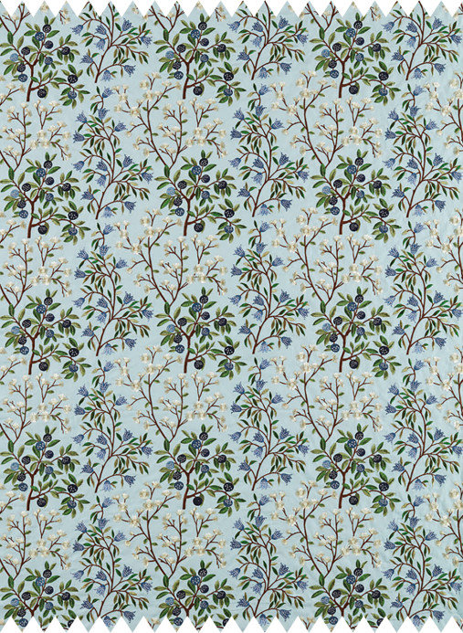 Sanderson Stoff Foraging Embroidery - Dawn Blue