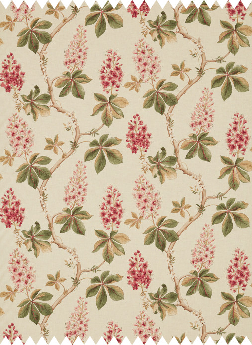 Sanderson Stoff Chestnut Tree - Coral/ Bayleaf