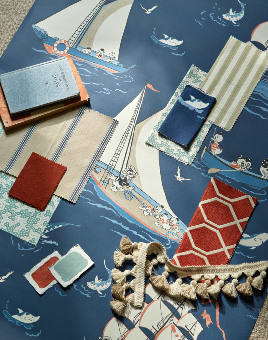 Sanderson Stoff Donald Nautical - Night Fishing