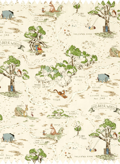 Sanderson Tissu Hundred Acre Wood - Cashew