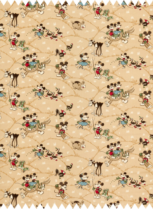 Sanderson Fabric Mickey at the Farm