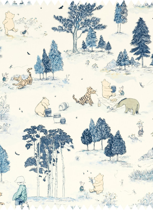 Sanderson Fabric Winnie the Pooh - Bonbon Blue