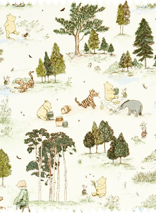 Sanderson Fabric Winnie the Pooh - Macaron Green