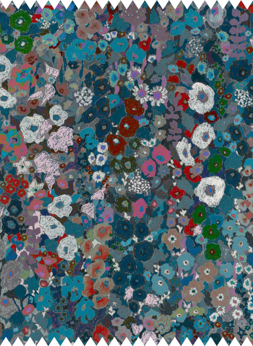 House of Hackney Fabric Hollyhocks - Velvet - Winter