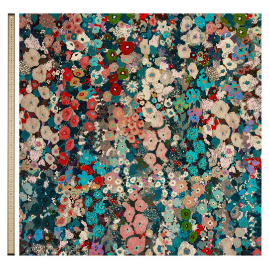 House of Hackney Fabric Hollyhocks - Velvet - Winter