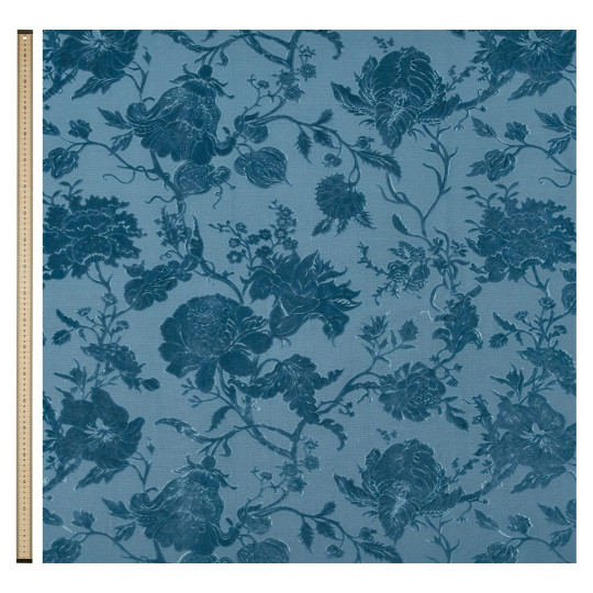 House of Hackney Stoff Artemis - Cut Velvet - Cerulean