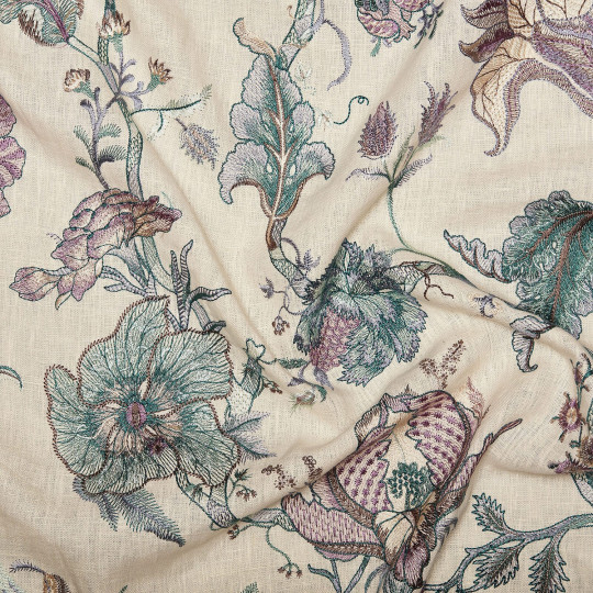 House of Hackney Stoff Artemis - Embroidered Linen - Alabaster