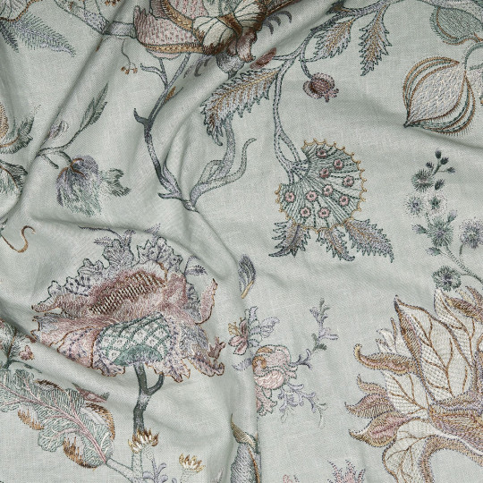 House of Hackney Stoff Artemis - Embroidered Linen - Pistachio