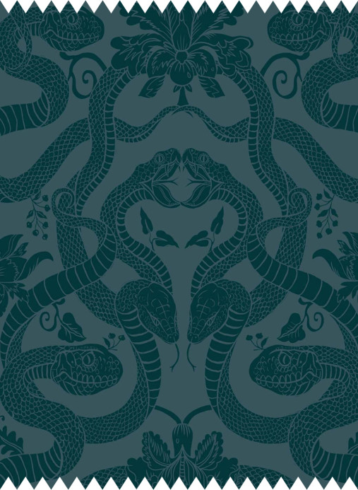 House of Hackney Fabric Anaconda - Cut Velvet - Petrol