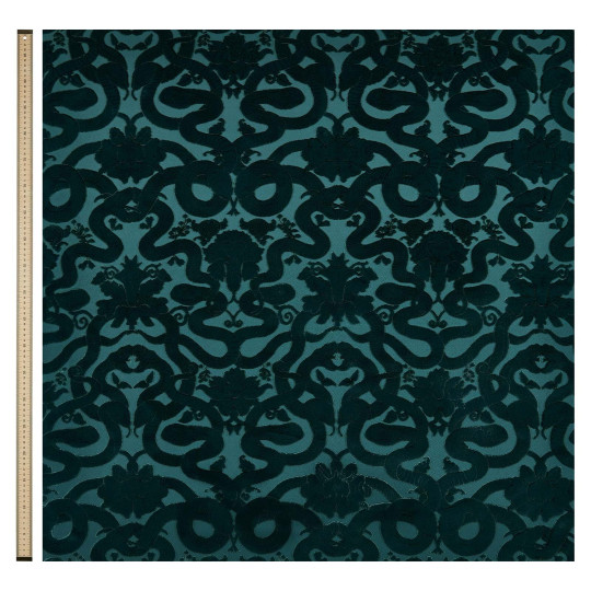 House of Hackney Fabric Anaconda - Cut Velvet - Petrol