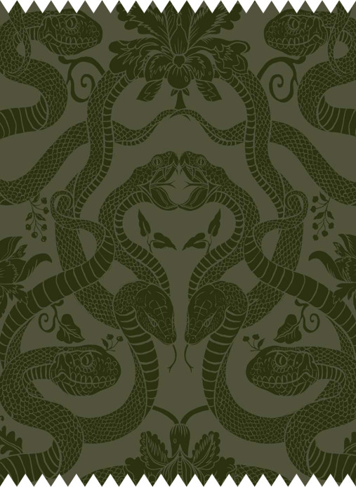 House of Hackney Fabric Anaconda - Cut Velvet - Olive Green