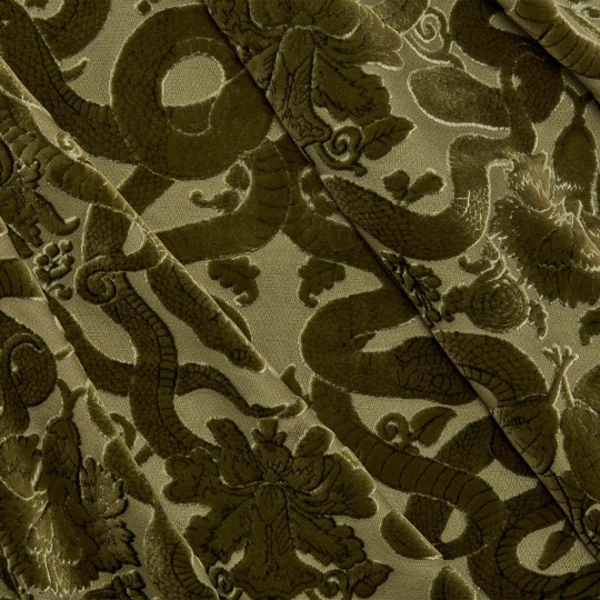 House of Hackney Fabric Anaconda - Cut Velvet - Olive Green