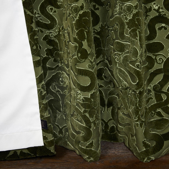 House of Hackney Fabric Anaconda - Cut Velvet - Olive Green