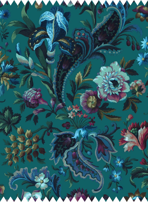 House of Hackney Fabric Florika - Velvet - Petrol