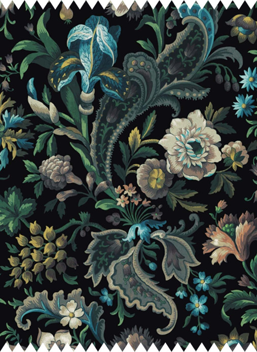 House of Hackney Fabric Florika - Velvet - Onyx