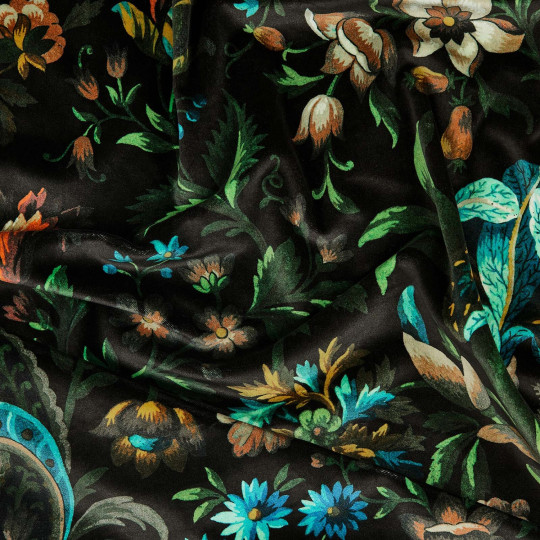 House of Hackney Fabric Florika - Velvet - Onyx