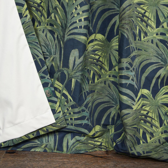 House of Hackney Stoff Palmeral - Cotton Linen - Midnight and Green