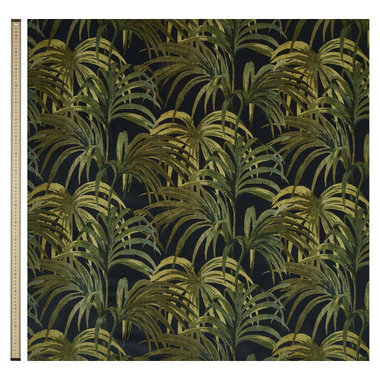 House of Hackney Fabric Palmeral - Velvet - Midnight and Green