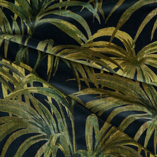 House of Hackney Fabric Palmeral - Velvet - Midnight and Green