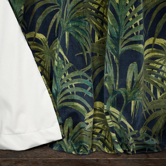 House of Hackney Fabric Palmeral - Velvet - Midnight and Green