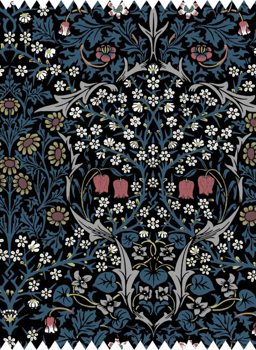 House of Hackney Stoff Blackthorn - Velvet - Teal