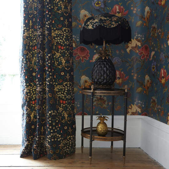 House of Hackney Stoff Blackthorn - Velvet - Teal