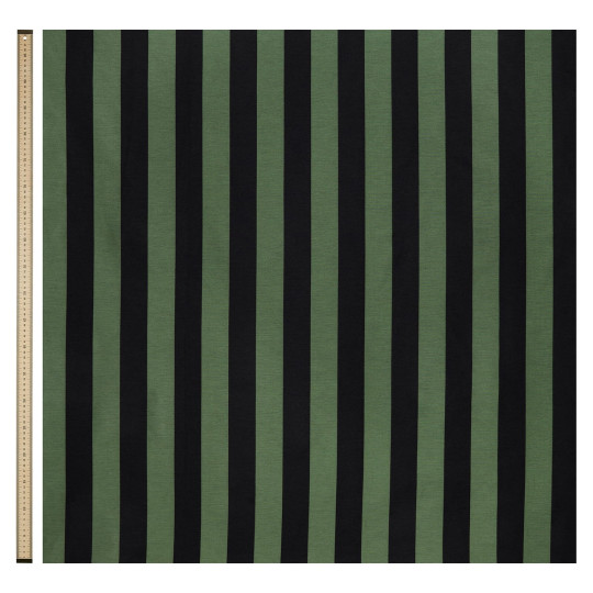 House of Hackney Tissu Camelot Stripe - Jacquard - Verdigris and Noir