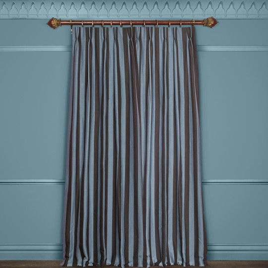 House of Hackney Fabric Camelot Stripe - Jacquard - Sky and Noir