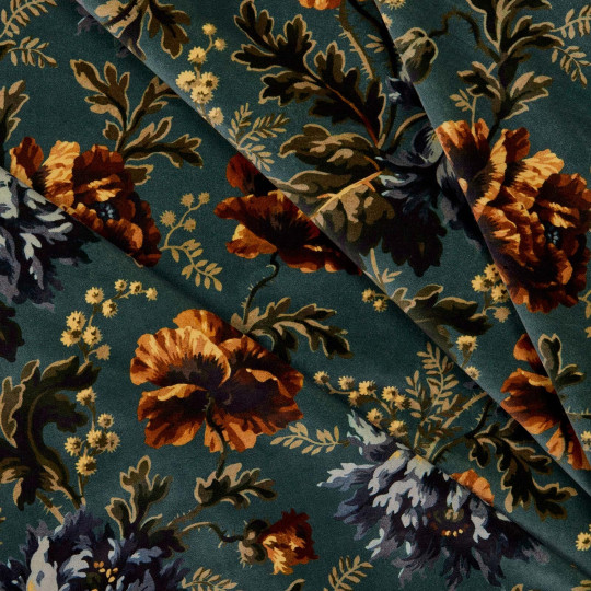 House of Hackney Tissu Opia - Velvet - Petrol