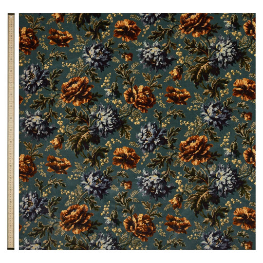 House of Hackney Fabric Opia - Velvet - Petrol