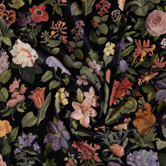 House of Hackney Fabric Florialia - Velvet - Noir