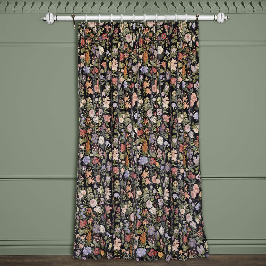 House of Hackney Fabric Florialia - Velvet - Noir