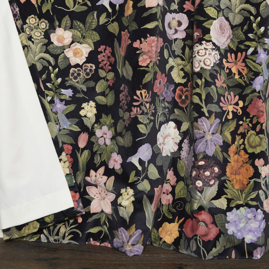 House of Hackney Fabric Florialia - Velvet - Noir