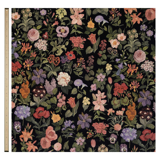 House of Hackney Tissu Florialia - Velvet - Noir